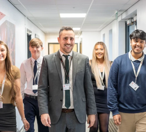 Mr Keyworth with Sixth Form Students (7)