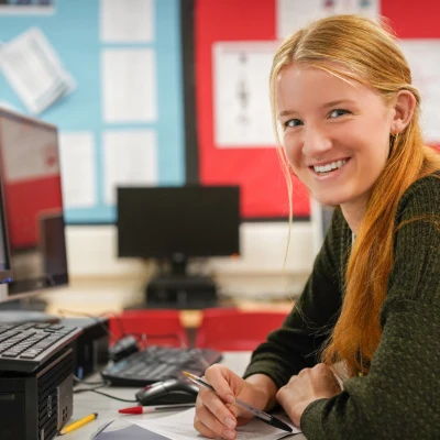 Rossett Sixth Form - Female on computer