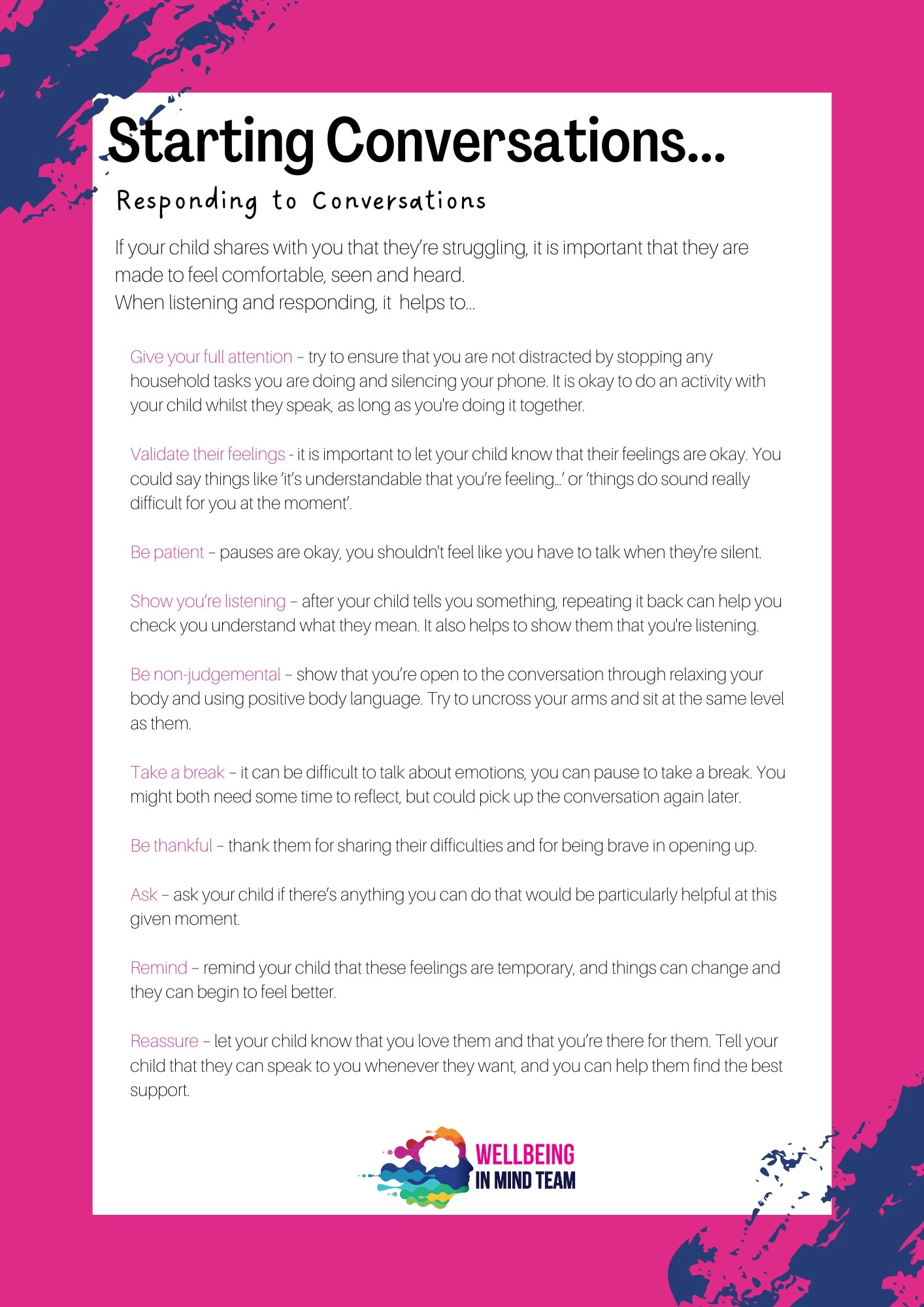 6 Starting conversations