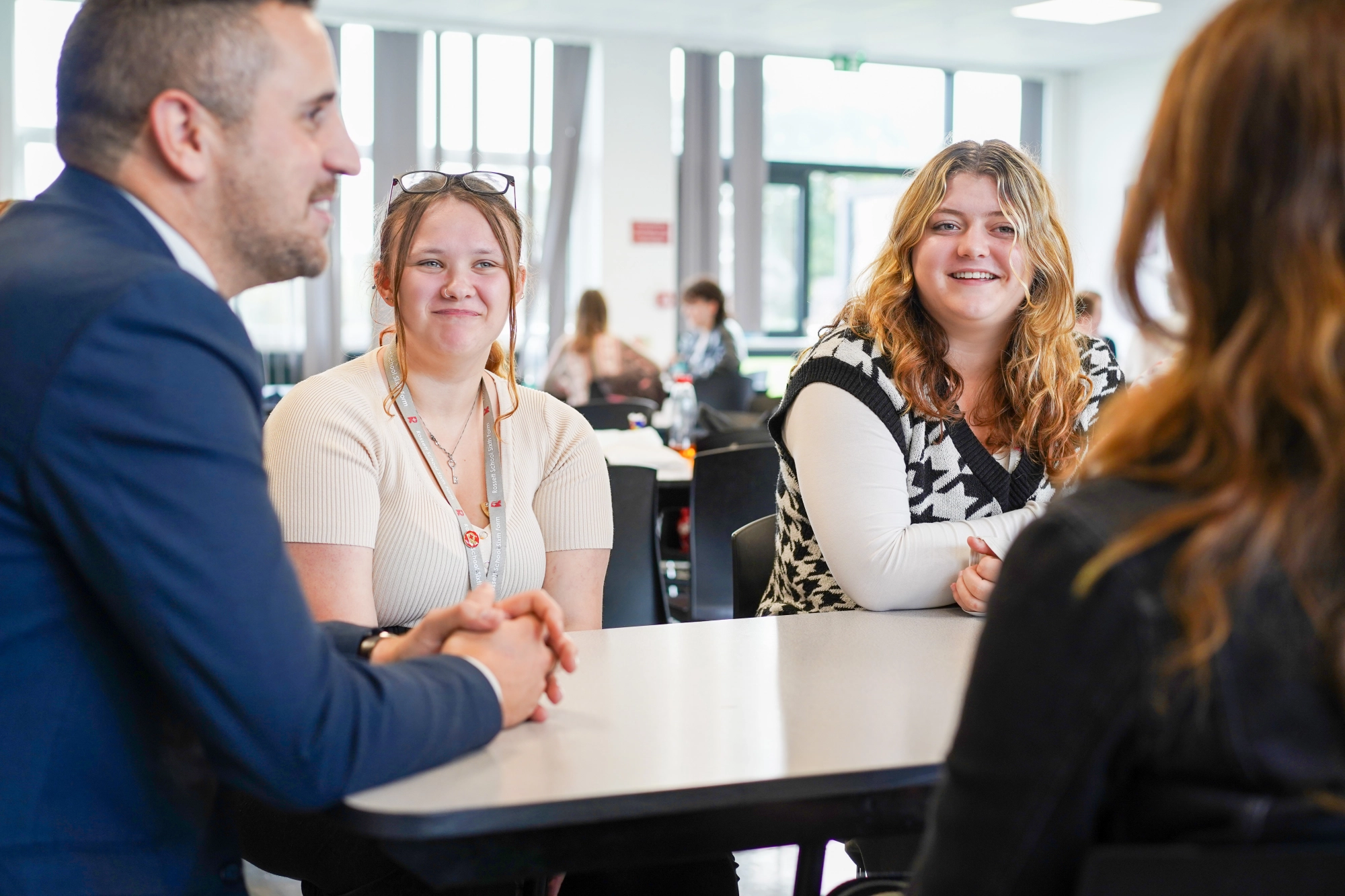 Rossett Sixth Form - Mr Keyworth Sat with Students - 2023 (1)